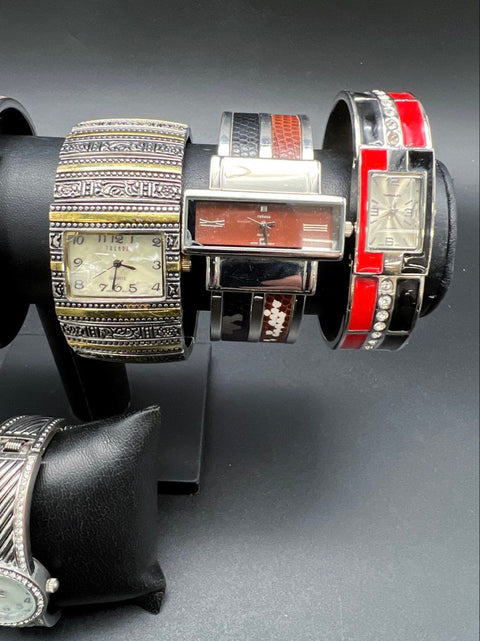 Geneva Studio Trendz Versales Fashion Cuff Bangle Wristwatches Lot of 8