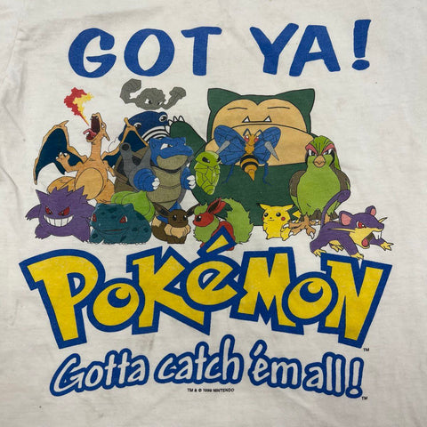 Vintage 1999 Pokemon Got Ya! T-Shirt Nintendo Licensed Gen 1 Sz Youth L