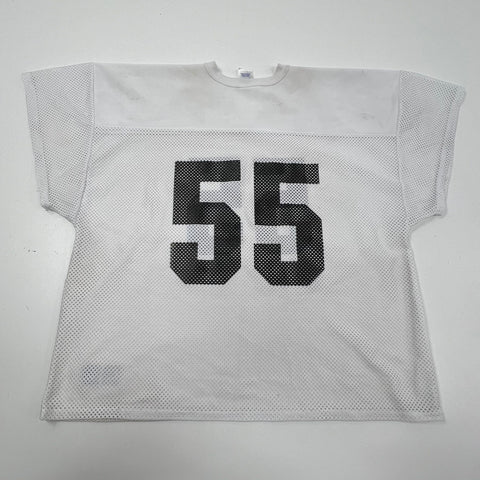 Russell Athletic White Mesh Football Practice Jersey #55 Men's Size XL