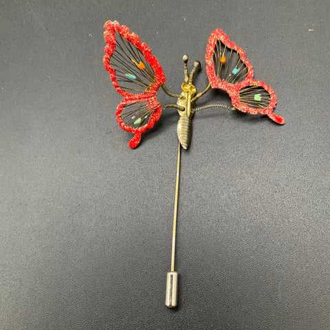 Vintage Sarah Coventry Enamel Butterfly Brooches and Stick Pin Jewelry Lot of 5