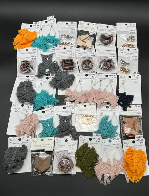 Bead Landing Jewelry Making Components Lot Macrame Boho Wood Pendants 30+ Packs