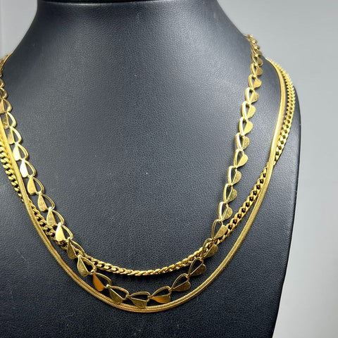 Victoria Emerson Gold Tone Triple Strand Necklace 16g