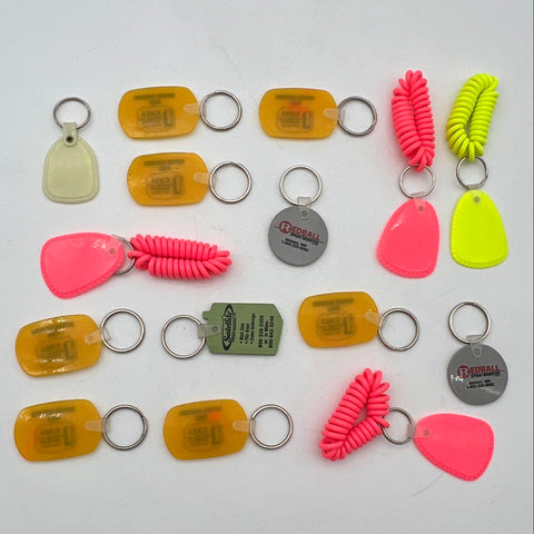 Advertising Keychain Lot 15 Pieces Vintage Promotional Plastic Various