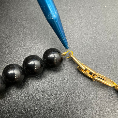 Vintage Napier Black & Gold Tone Graduated Beaded Necklace Jewelry Lot of 3