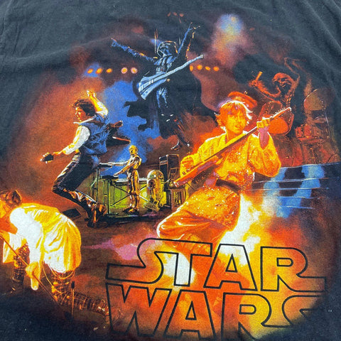 Star Wars Rock Band Parody Graphic T-Shirt Lucasfilm Licensed Black Sz L