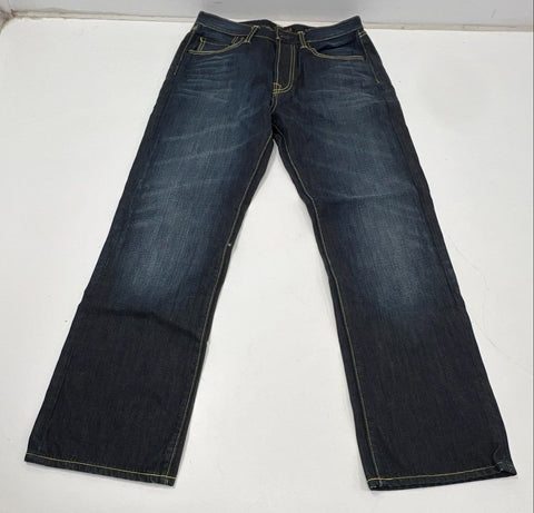 Vintage Y2K Ed Hardy Men's Christian Audigier Dark Blue Script Jeans Sz 30x32