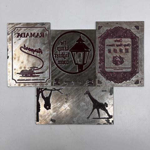 Vintage Metal Printing Plates Lot Omaha Nebraska Advertising Ramada 4 Pieces