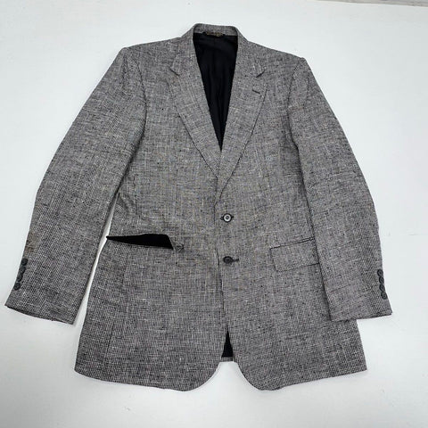 Vintage 80s Oliver Kent Micro Houndstooth Blazer Jacket USA Components Sz 42L