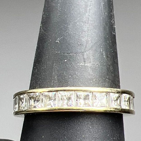 10K Yellow Gold Gemstone Band Ring Size 8 4.15g