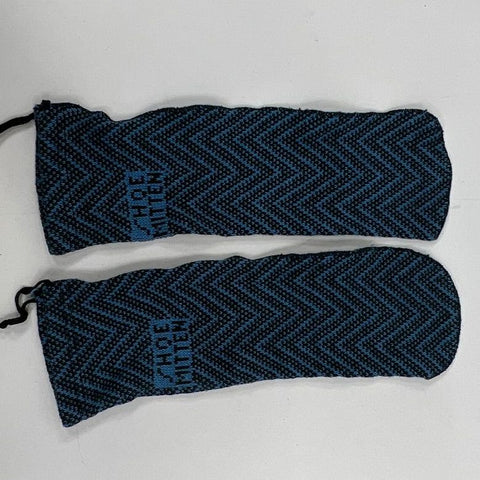 Vintage Unisex Custom Knit Brand Blue & Black Shoe Mittens - One Size