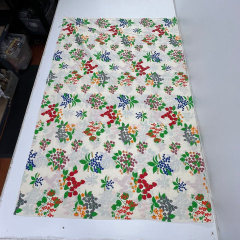 Vintage JC Penney Fruit Berries Print Tablecloth 90 x 68 Cotton Kitchen Linen