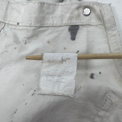 Dickies White Paint Splatter Distressed Workwear Bib Overalls Men's 38x29