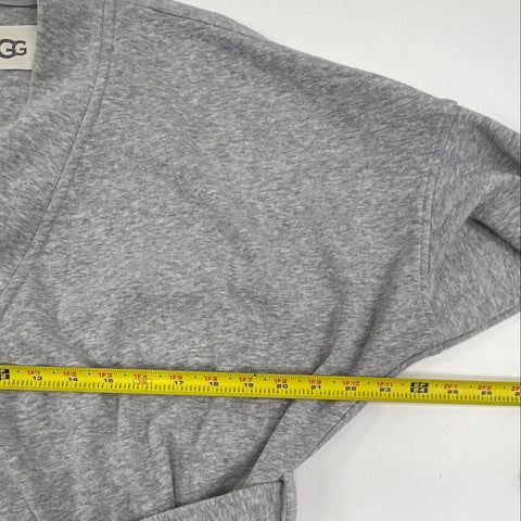 Ugg Women's Karoline Fleece Robe Gray Heather Belted Loungewear Pockets Sz L