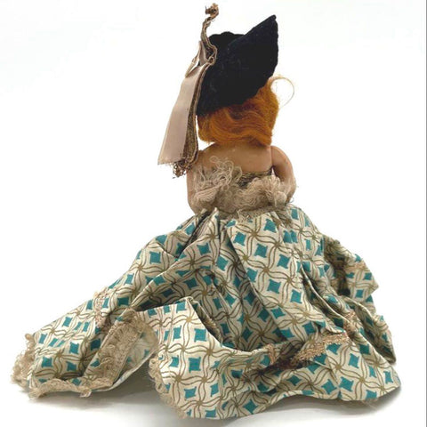 Duchess Doll Corp 8 Inch Hard Plastic Doll Vintage Sleep Eyes Gown and Hat