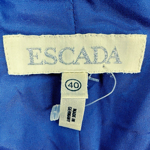 Escada Women's Blue 4-Button Tailored Blazer Jacket Vintage 90s Germany Sz 40