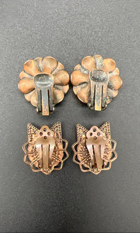 Vintage Renoir Matisse Copper Jewelry Bracelet Earrings Lot of 4 Pieces