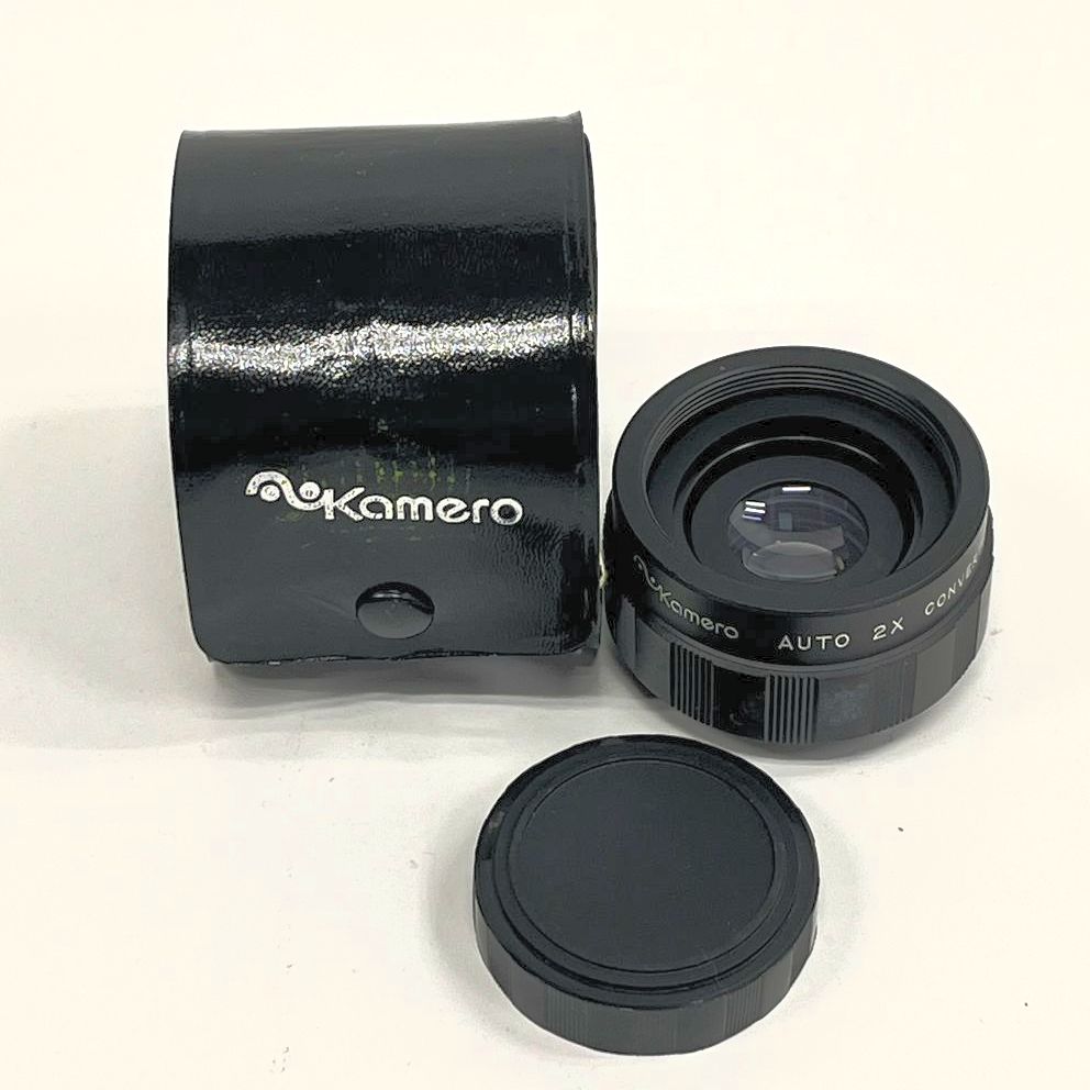 Vintage Black Kamero 2x Auto Converter Small Camera Lens in Round Case