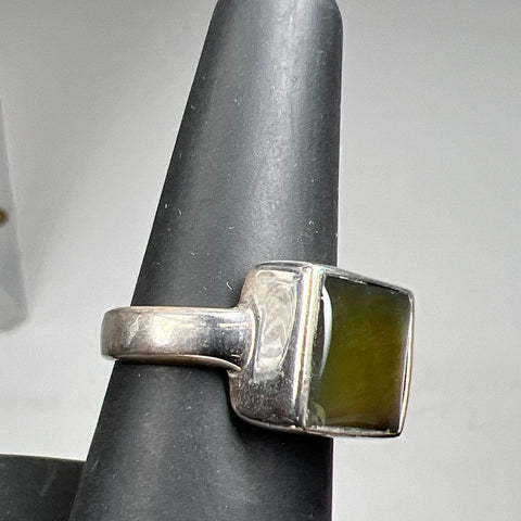 925 Sterling Silver Abalone Ring Size 7 5.92g
