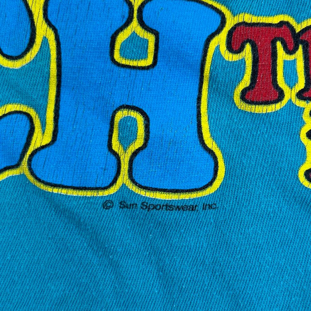 Vintage 80s Sun Sportswear Teal Single Stitch Big Break Lunch T-Shirt Men's L