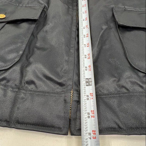 Vintage 80s Little Chief Men's Black Quilted Bomber Jacket Chevron Patch Sz XL
