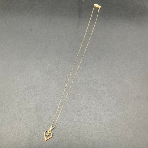 Vintage Marvel 12K Gold Filled Heart Necklace 1 Point Diamond 18" IOB