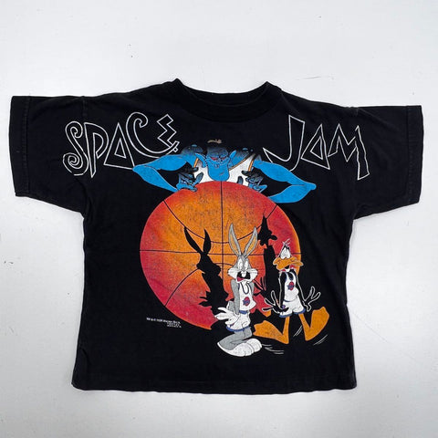 Vintage 1996 Space Jam Movie Promo T-Shirt Bugs Bunny Single Stitch Kids Sz L