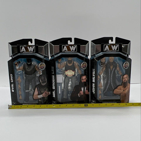 AEW Wrestling Figure Lot Unmatched Series 3 Brodie Lee Evil Uno John Silver NIB