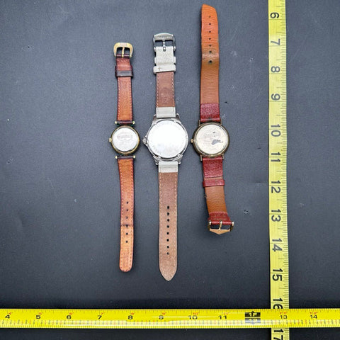Lot of 3 Fossil Wristwatches Vintage & Modern Leather Straps AM4432 SC-5444