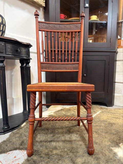 LOCAL PICK UP ONLY Antique Victorian Wood Side Chair Spindle Back