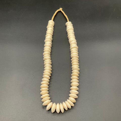 Vintage Tribal Ethnic Necklace Lot of 2 Blue Glass and Cream Bone Style Beads