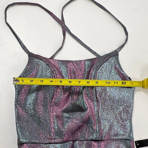 NWT Xtraordinary Womens Teal Pink Iridescent Gown Lace Up Prom Dress Size 5