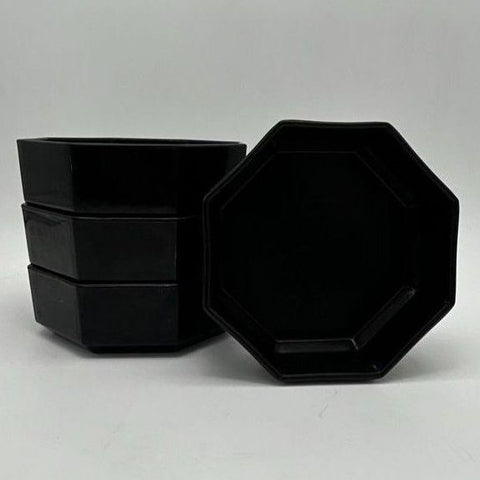 Arcoroc Luminarc Octime Black Octagonal Bowls 4pc Set France Vintage