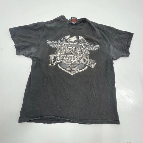 Vintage 90s Harley-Davidson Bedford TX Eagle Graphic T-Shirt Made in USA Sz L