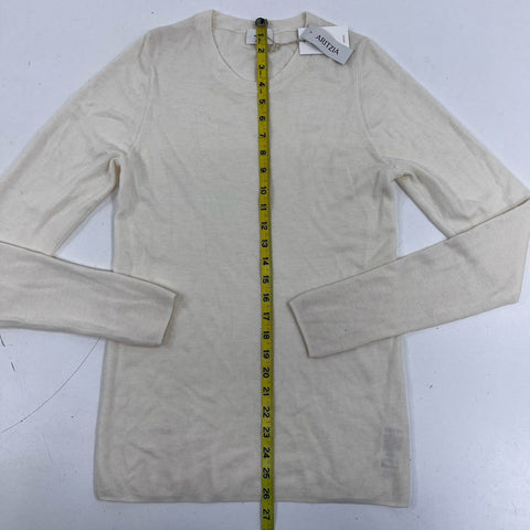 Wilfred Women's Long Sleeve Crew Neck Knit Top Light Birch Cream NWT Sz XL