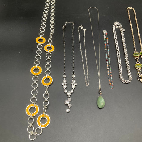 Fashion Jewelry Lot of 11 Vintage and Modern Necklaces Pendants Bracelets