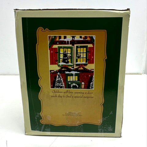 Advent Village Christmas Calendar 3 Piece Wood Composite Set 24 Doors With Box