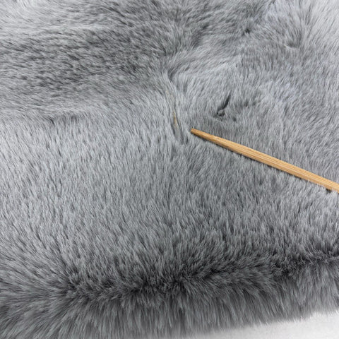 Brooks Brothers Gray Faux Fur Plush Blanket Throw 60x72 Large Reversible