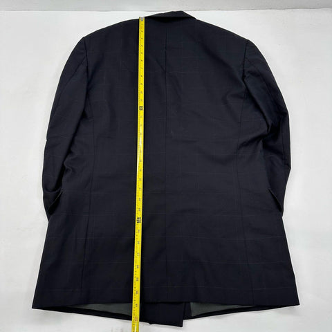 Oscar De La Renta Men's Double Breasted Windowpane Blazer Jacket Sz 40R