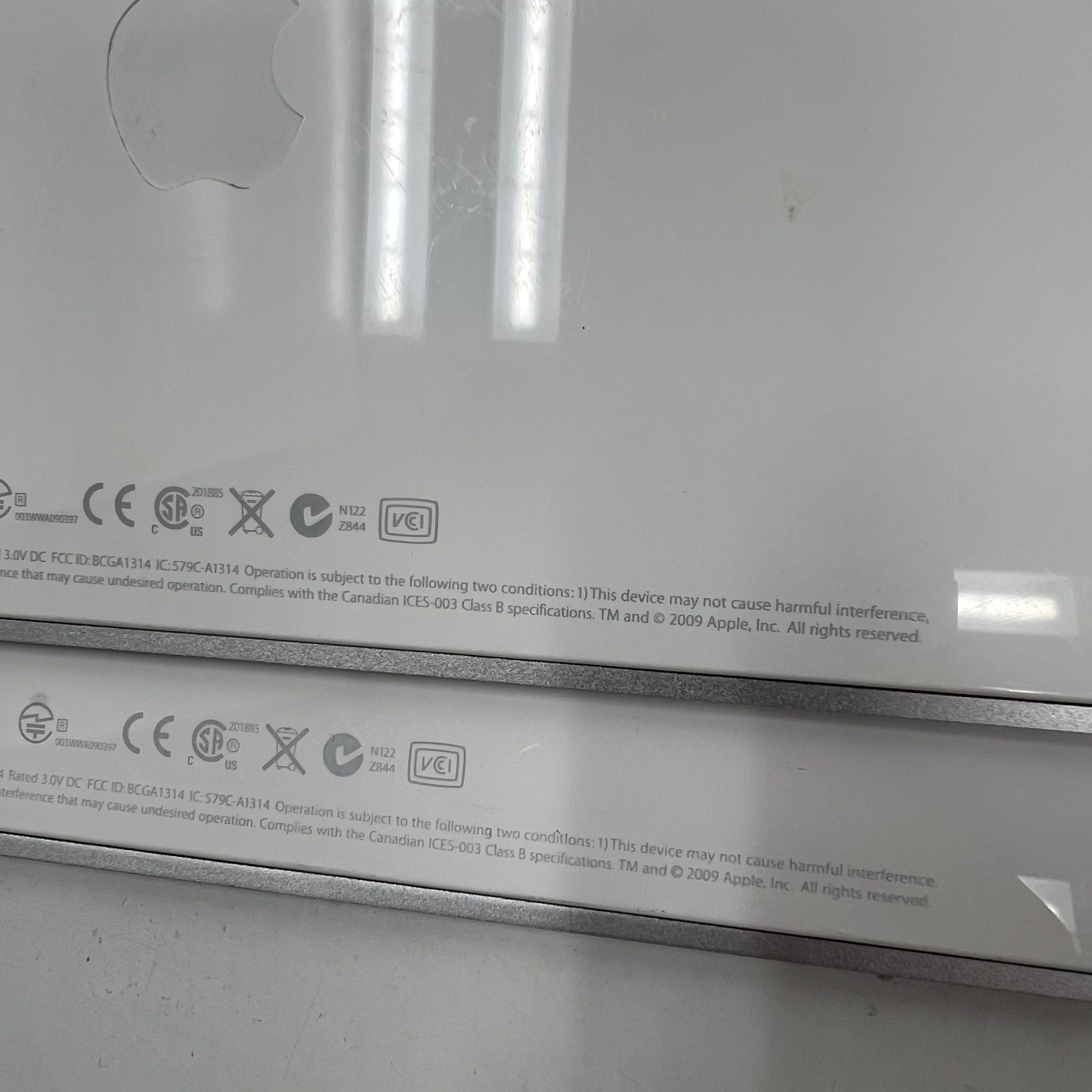 Lot of 2 Apple A1314 Wireless Bluetooth Keyboard Aluminum