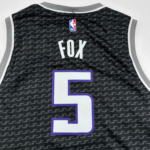 Jordan Boys Sacramento Kings De'Aaron Fox #5 NBA Swingman Jersey Black NWT Sz XL