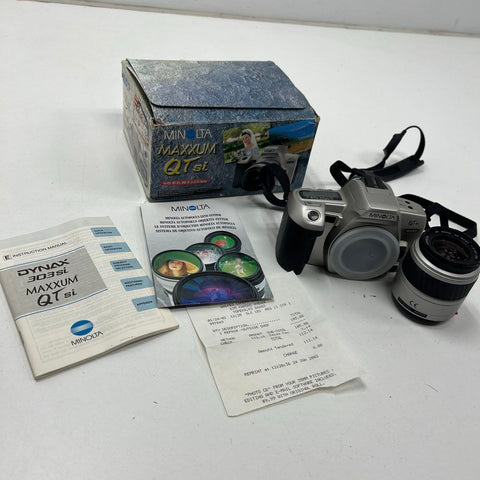Vintage Minolta Maxxum QTsi 35mm SLR Film Camera AF 35-80mm Lens Original Box