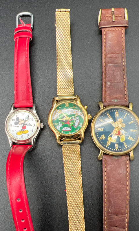 Vintage Character Watch Lot of 5 Disney Looney Tunes Scooby-Doo Armitron