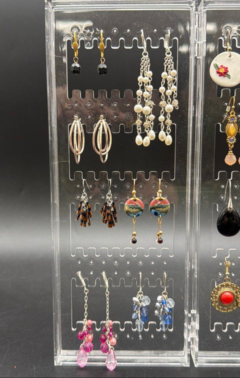 Vintage to Modern Costume Earring Lot 21 Pairs Mixed Styles Dangle Hoop Stud