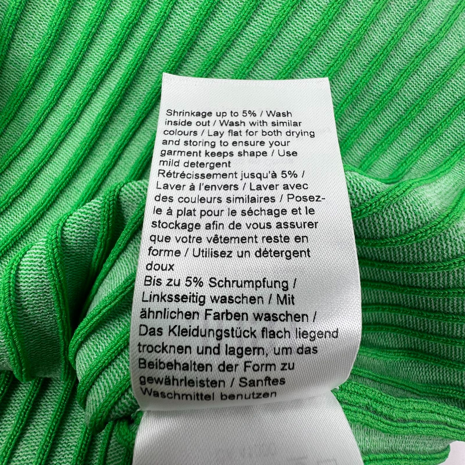 NWT Just Female Fresh Dress Kelly Green Ribbed Sleeved Dress Women's Small $103