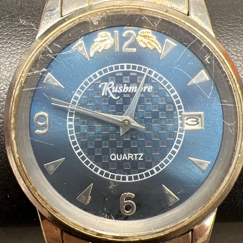 Rushmore 2896 Quartz Watch Blue Dial Japan Movement Date Window New Battery