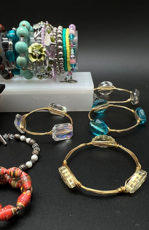 Mixed Costume Jewelry Bracelet Lot 45+ Pcs Beaded Bangle Cuff Monster High Charm