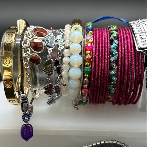 Mixed Fashion Jewelry Bracelet Lot Beaded Stretch Bangles Rhinestone Colorful