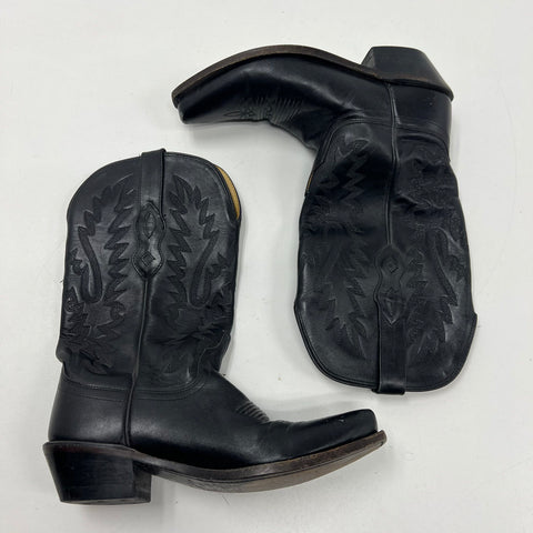 Old West LF1510 Women's Black Leather Snip Toe Western Cowboy Boots