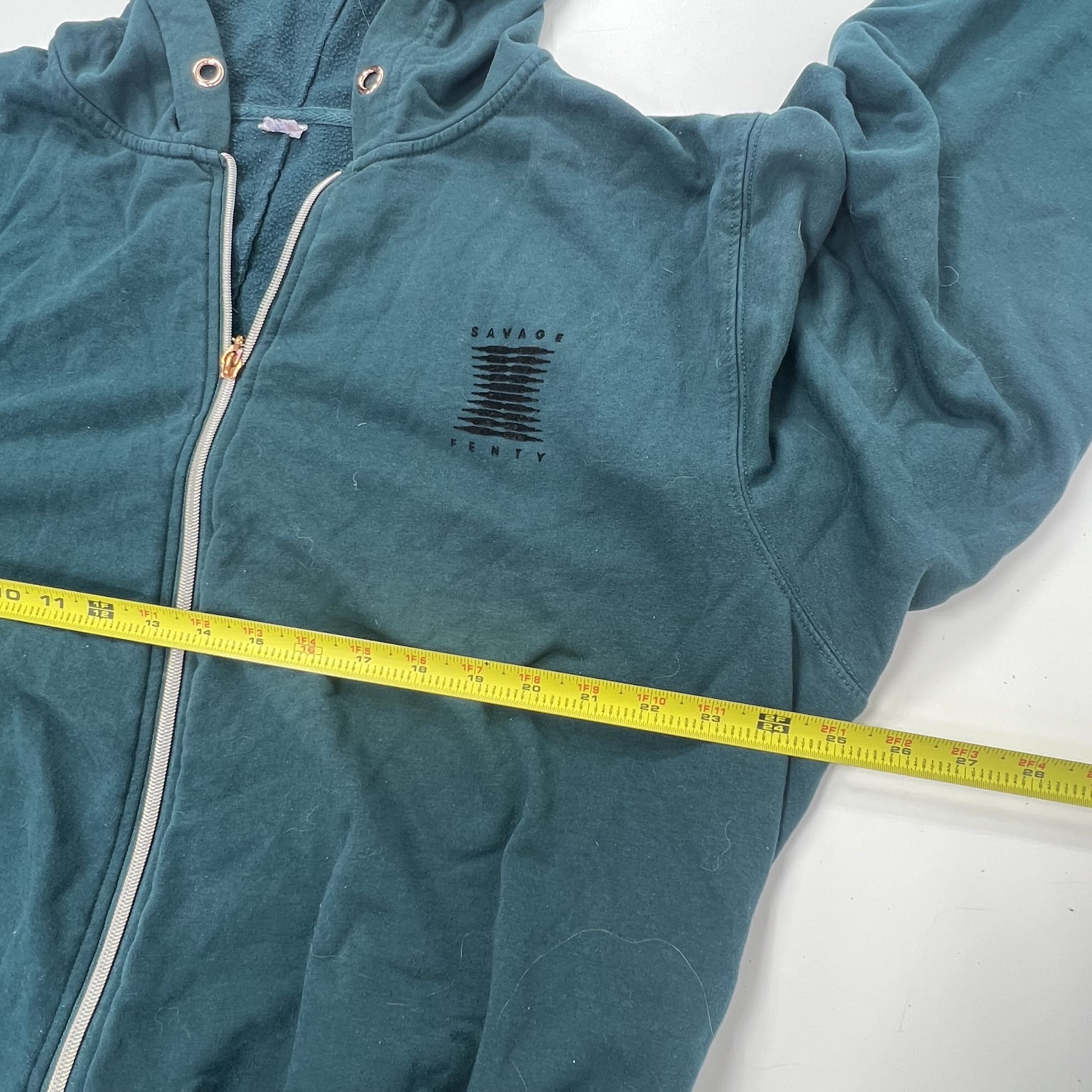 Savage X Fenty Dark Green Hooded Full Zip Logo Jumpsuit Romper Women's