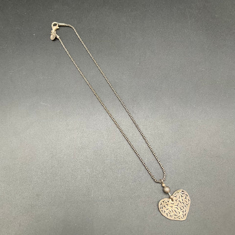 Silpada 925 Sterling Silver Filigree Heart Pendant Necklace Retired N1585 Patina